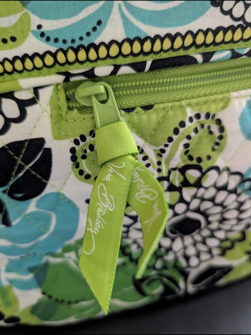 Vera Bradley Lime's Up Quilted Floral Shoulder Bowler Bag - Picture 2 of 9